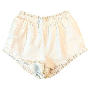 Lani The Label White Ruffled Cotton Shorts — Size Medium
